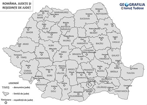 Hartă a României cu stațiunile balneoclimaterice marcate