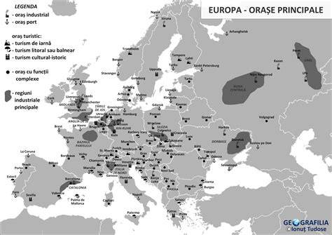 Harta Europei cu distribuția principalelor spitale universitare