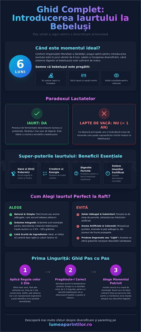 Infografic:Cum se introduce iaurtul în dieta bebelușului