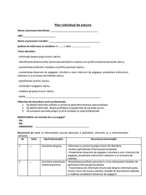 Plan de acțiune după testul de sarcină