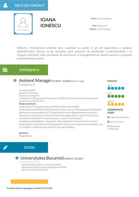 Grafic evoluție rol asistent manager