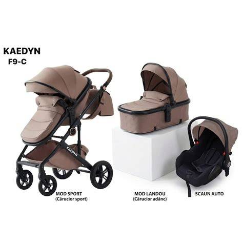 Carucior 3 in 1: landou, scoică auto, modul sport