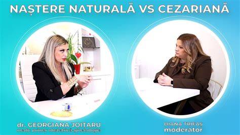 Diagramă comparativă: naștere naturală vs cezariană (servicii incluse)