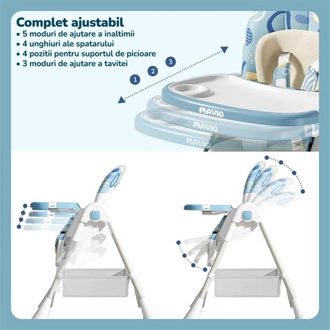 Imagine a unei scaune de masa bebe reglabil, 3 in 1, cu tavita detasabila
