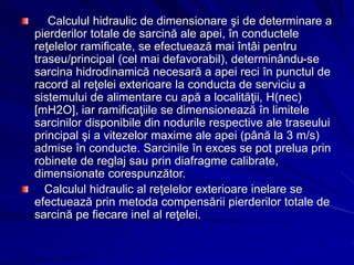 Infografic privind distribuția pierderilor de sarcină în sistem hidraulic