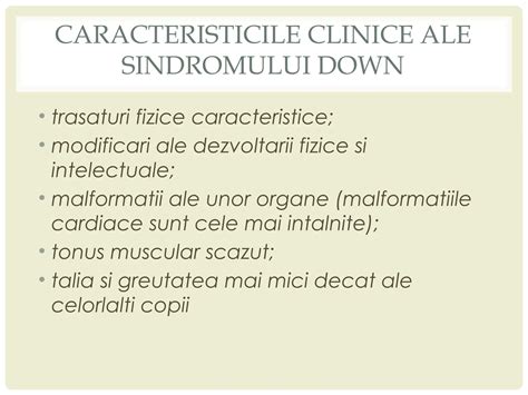 Semne fizice caracteristice sindromului Down
