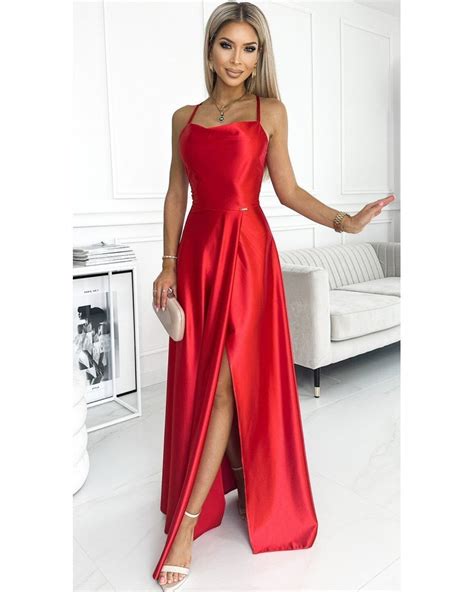 Rochie din satin cu pulover legat în talie