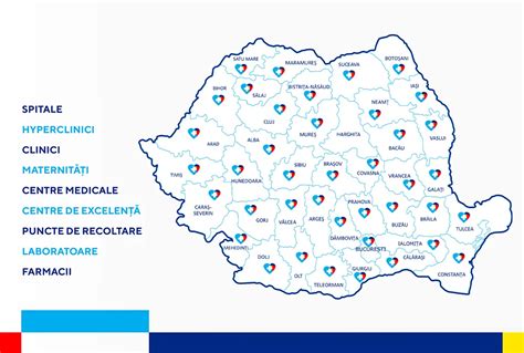 Harta orașului cu clinicile MedLife și Poemedica (exemplu)