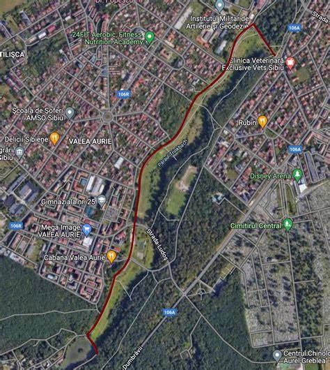Hartă interactivă: trasee de bicicletă în Parcul Sub Arini și conectivitatea cu Dumbrava Sibiei