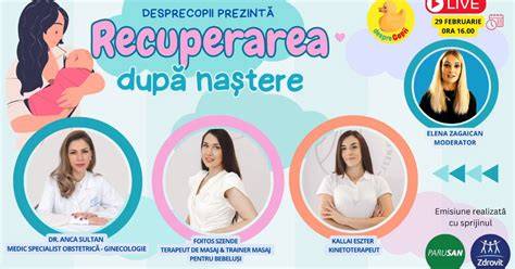 Grafice: comparație între recuperarea după cezariană și după naștere vaginală