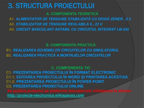 Structura proiectului tehnic