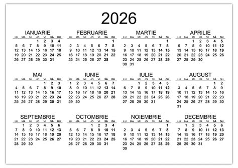 Calendar cu luni marcate pentru concediu