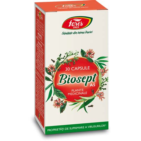 Infografic: Componentele Biosept sirop si capsule