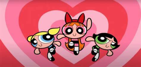Imagine cu fetițele Powerpuff în Townsville, stil reprezentativ