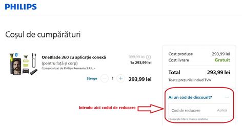 Flux aplicare cod de reducere în coș