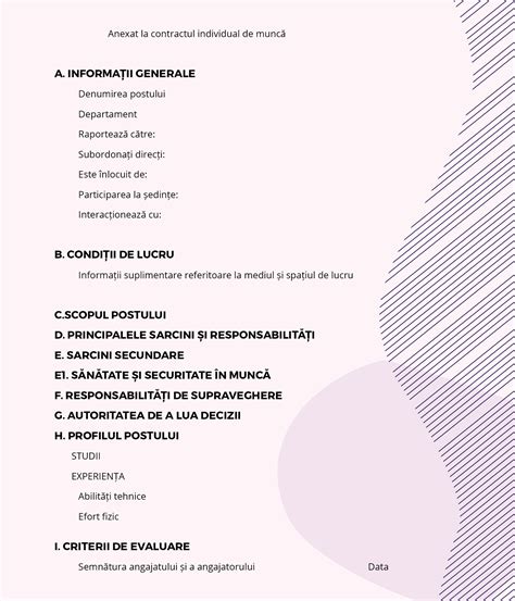 grafic cu beneficiile fișei postului pentru angajat