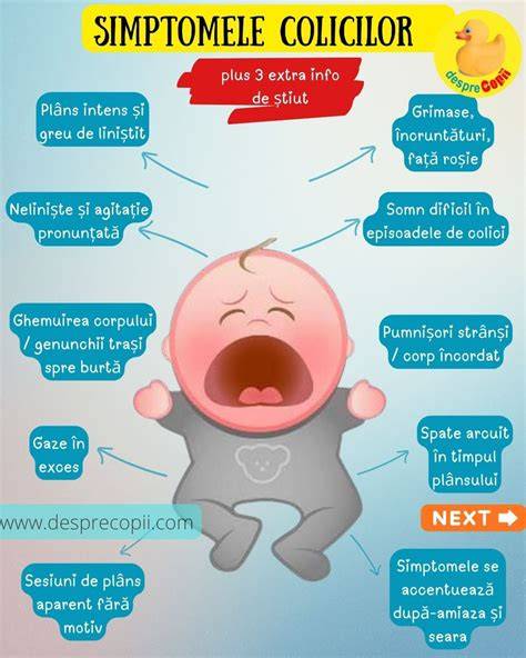 Diagrama fluxului de cauze ale plansului la bebelusi (infografic ilustrativ)