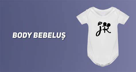 Imagine: Body bebeluș personalizat cu broderie și nume, în culori pastelate pe fundal finit