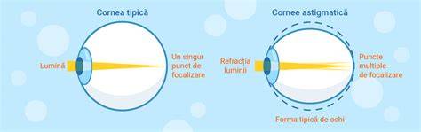 Schema: Tipuri de astigmatism (corneean, lenticular, regulat, neregulat)