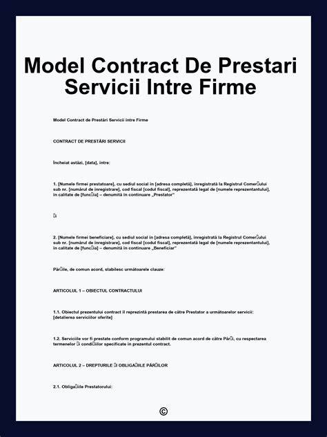 Diagrame si exemple de constructie a contractului de întreținere