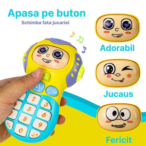 Imagine cu jucării interactive bebeluși (ilustrare a gamei VTech, jucării vorbitoare, texturi, lumini)