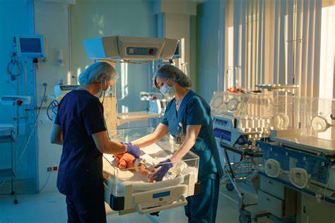 Infografic: Flancuri ale unei rețele medicale cu secțiuni de Pediatrie, Neonatologie și Ortopedie