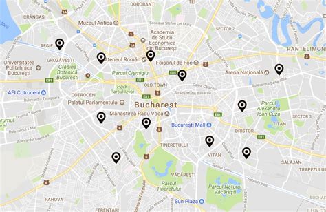 Harta cu locația cabinetelor medicale/clinicilor menționate