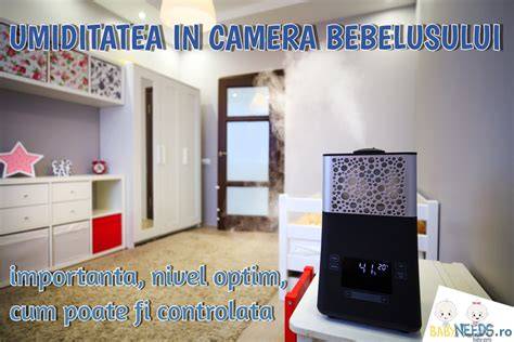 Infograficul: Umiditatea ideala in camera bebelusului (40-60%, recomandare 50-55%)