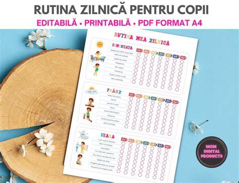 Schema planificării activităților zilnice pentru copii