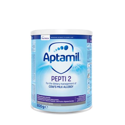 Infografic prezentând procesul de preparare Aptamil Pepti 2 și componentele cheie