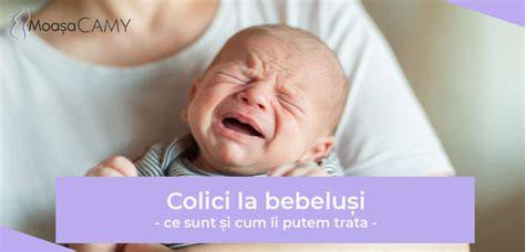 Infografic privind ceaiurile recomandate pentru colici la bebeluși: fenicul, mușețel, chimen, cătușnică, anason, roiniță