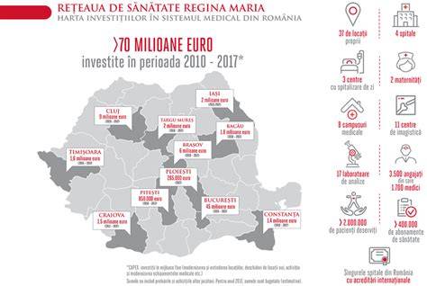 Infografic: Reteaua clinicilor Regina Maria și centrele partenere din România