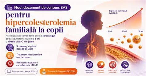 Infografic: mecanismele hipercolesterolemiei familiale și rolul statinelor în copii