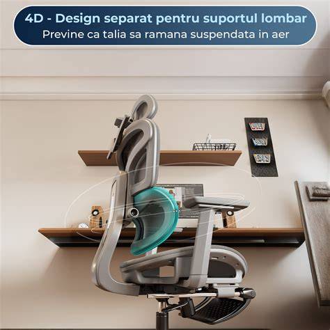 Imagine: scaun ergonomic cu suport lombar ajustabil