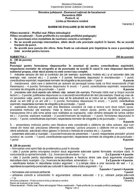 Diagrama: structura probelor Bacalaureat 2026, cu Proba B pentru limba maternă maghiară