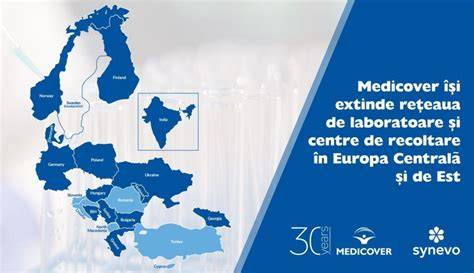 Harta centrelor Synevo și centre de recoltare