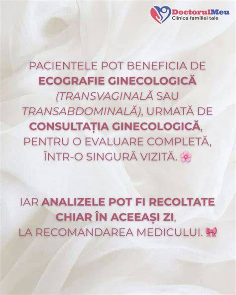 Infografic: Pași într-o consultație ginecologică completă (istoric, examen, ecografie, teste)