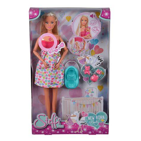 Imaginea papusii Steffi insarcinata cu capac burta si accesorii