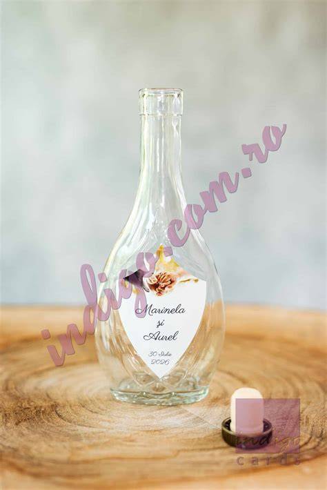 Imagine cu o sticla marturie 250 ml Lepestok, decoratiune sofisticata
