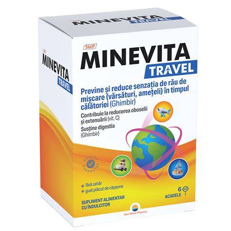 Ilustrație: modalitatea corectă de utilizare Minevita Travel în timpul călătoriilor