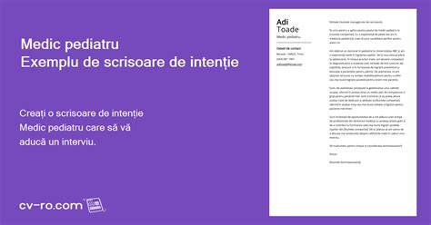 Diagramă: etapele redactării unei scrisori de intenție pentru medic: antet, salut, introducere, cuprins, închidere, semnătură