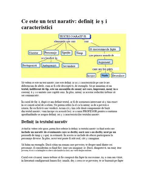 Infografica: structurarea unui text narativ, timp, spațiu, personaje