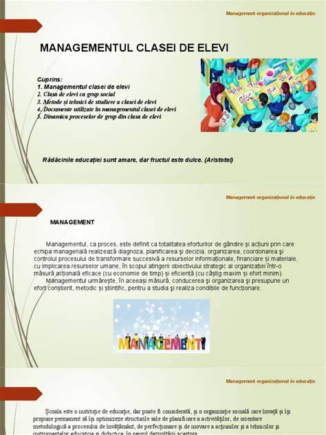 Infografic: Componentele managementului clasei