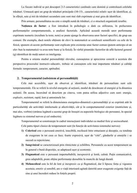 Diagramă target formare personalitate elev