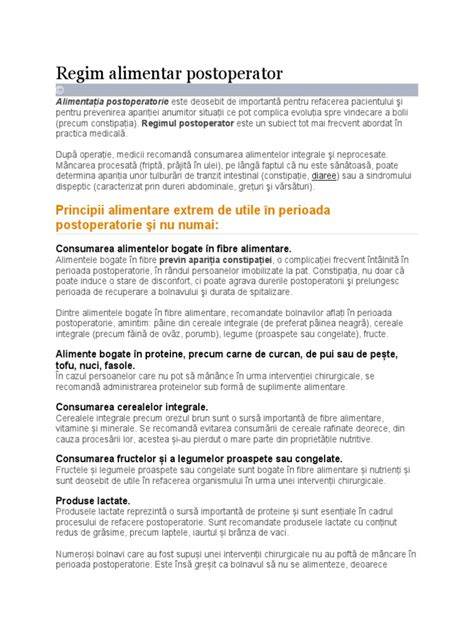 Infografic: Regim alimentar postoperator pentru sarcină extrauterină