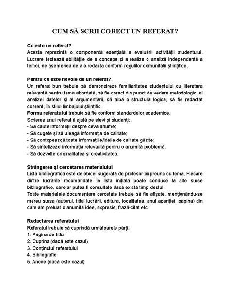 Infografic: elements de structură a unui referat