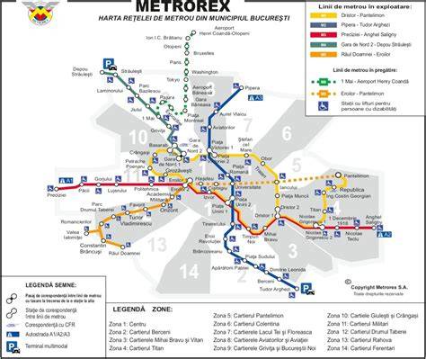 Harta lifturilor Metrorex - 101 lifturi în 45 stații