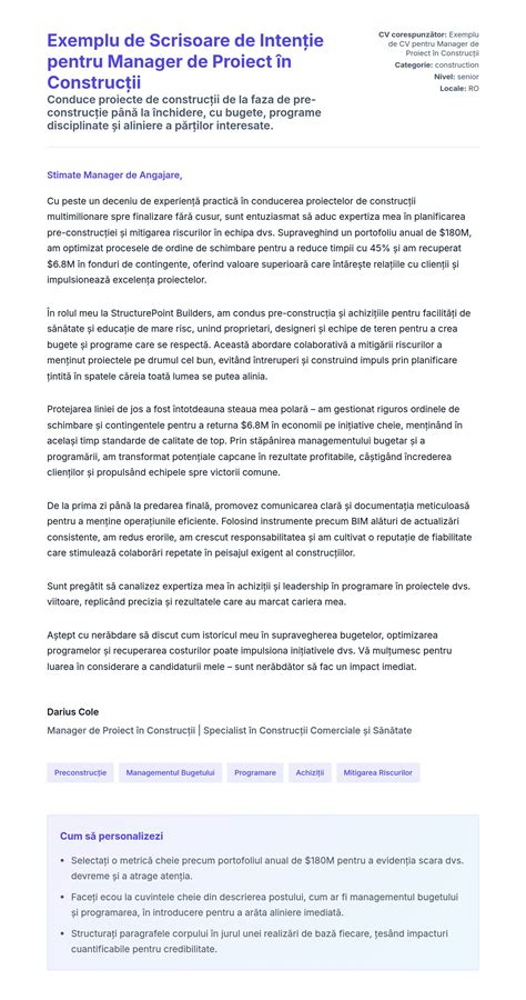 Diagramă de creștere în carieră pentru un manager de proiect