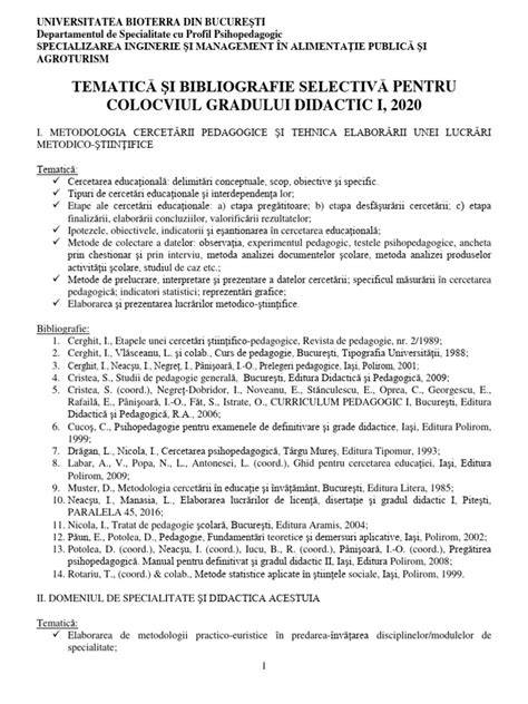 Bibliografie reprezentativă pentru CES