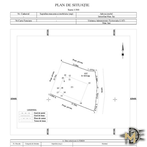 Plan de situație a spațiului de închiriat